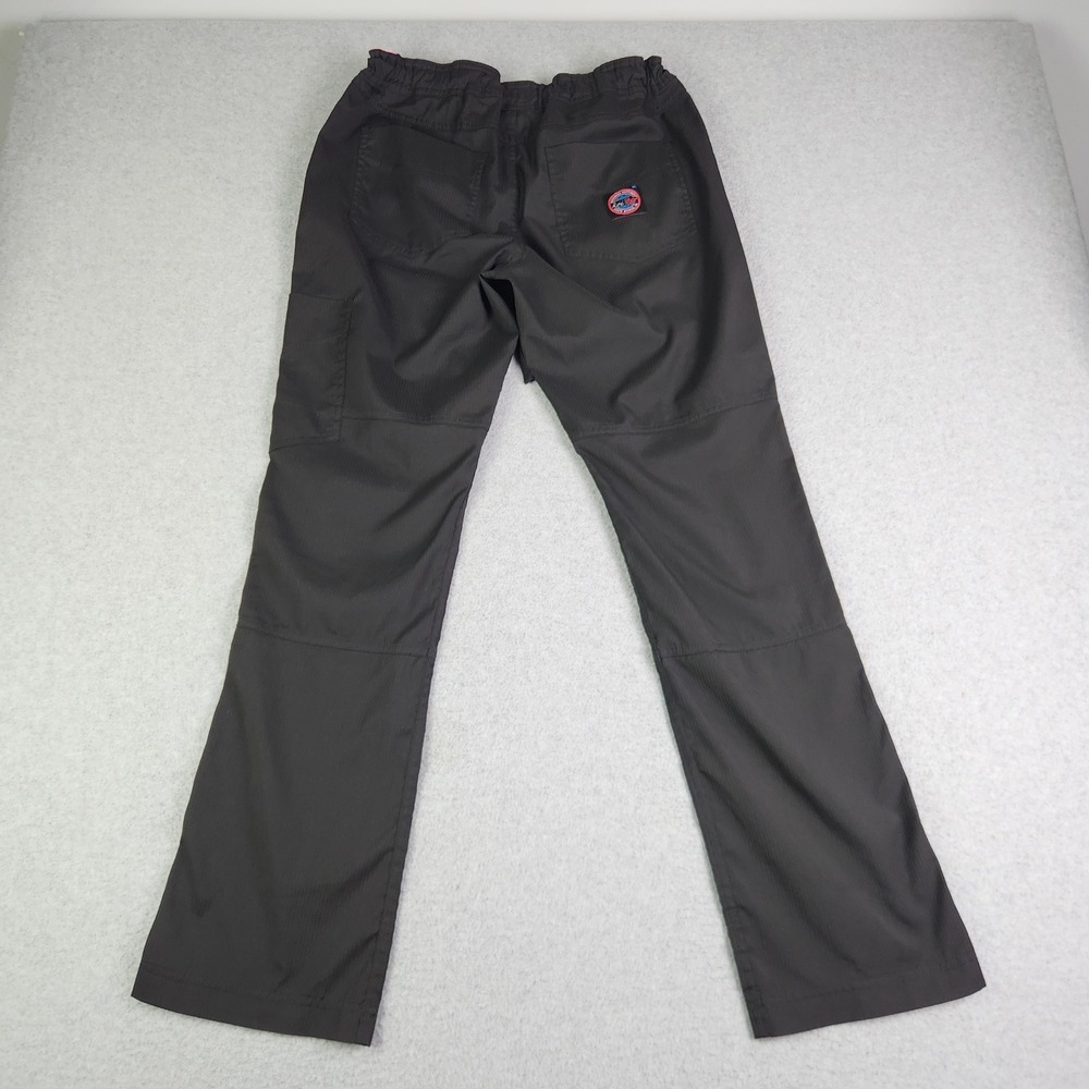 Black Women's Utility Scrub Pants with Pink Waistband - Picture 3 of 8